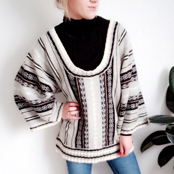 Sweaters - Striped Fair Isle Nordic Chunky Oversized Sweater